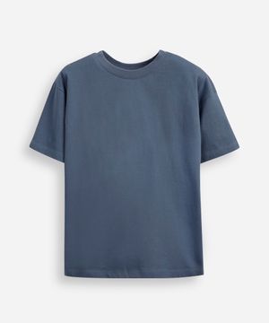 camiseta oversized juvenil de algodão básica azul