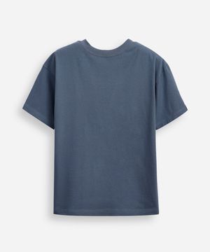 camiseta oversized juvenil de algodão básica azul
