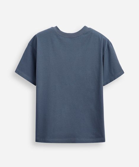 camiseta oversized juvenil de algodão básica azul