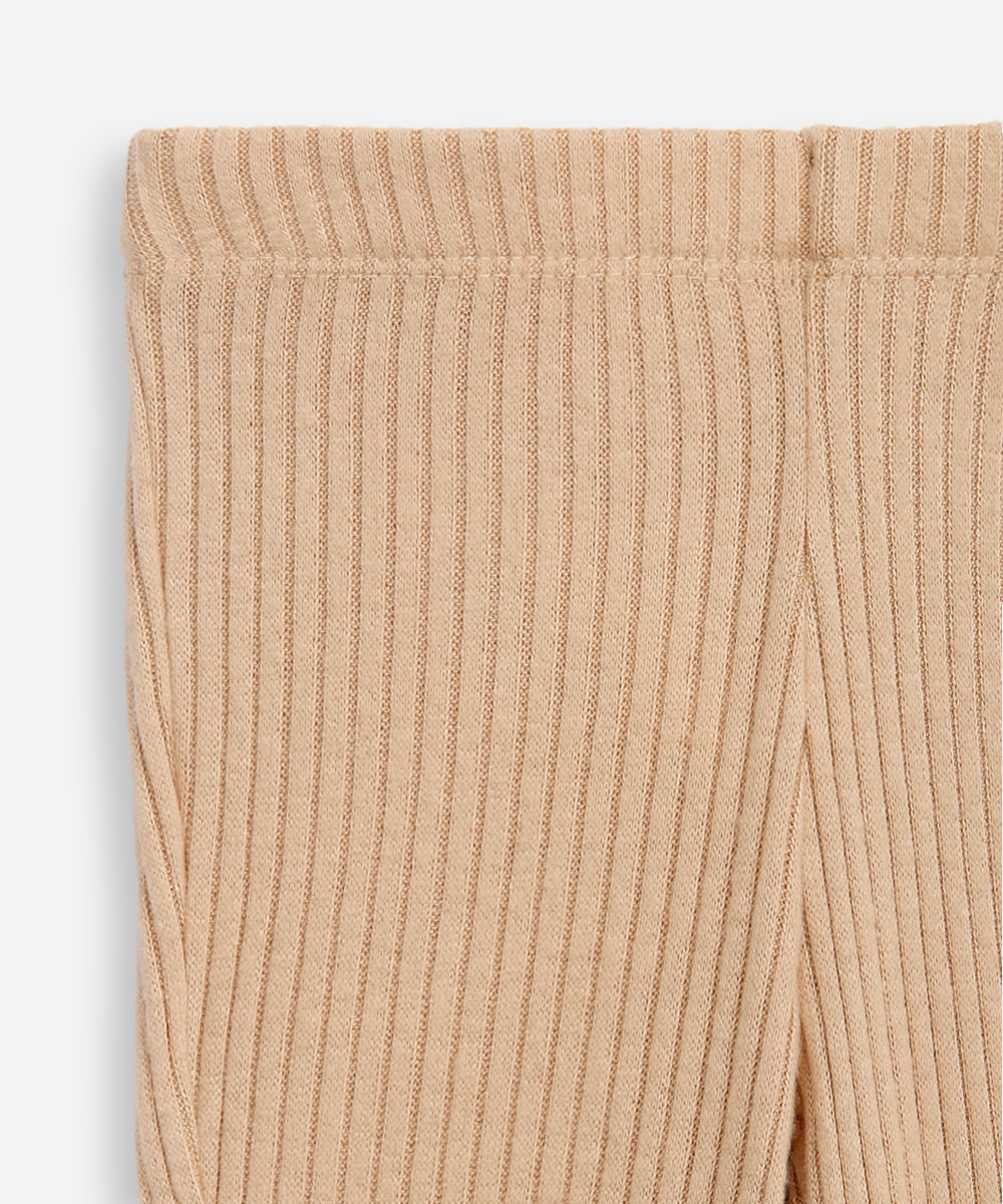 conjunto infantil longo de viscose canelado com capuz marrom