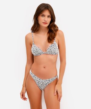 biquíni calcinha asa delta texturizado listrado off white