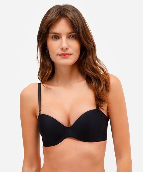 sutiã meia taça alça removível preto