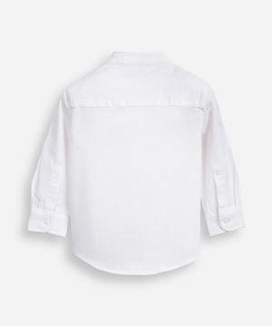 camisa infantil manga longa gola padre azul claro - off white