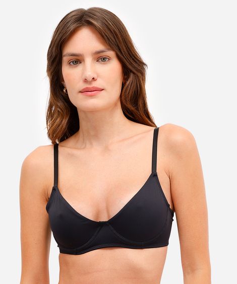 sutiã meia taça sem bojo preto