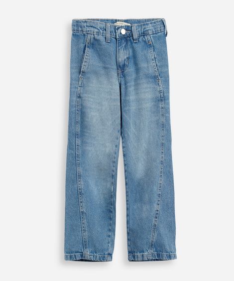 calça balloon infantil jeans azul