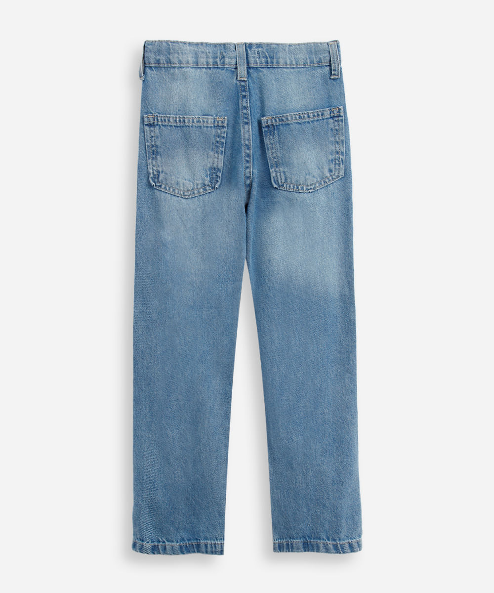 calça balloon infantil jeans azul