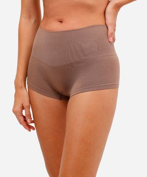calcinha modeladora cintura alta delrio sem costura marrom
