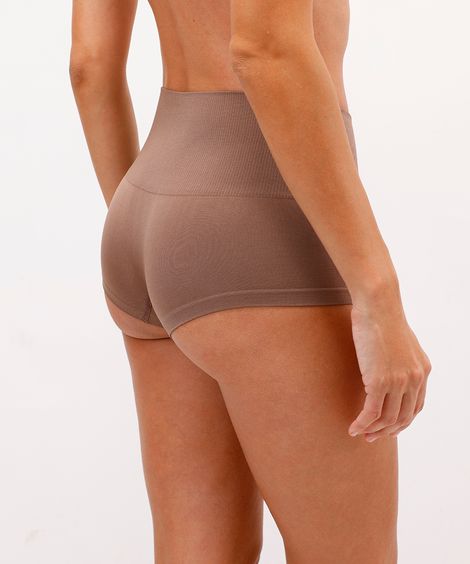 calcinha modeladora cintura alta delrio sem costura marrom