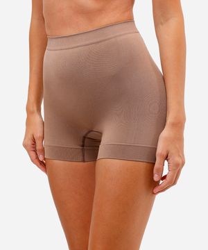 bermuda modeladora cintura alta delrio sem costura marrom