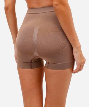 bermuda modeladora cintura alta delrio sem costura marrom