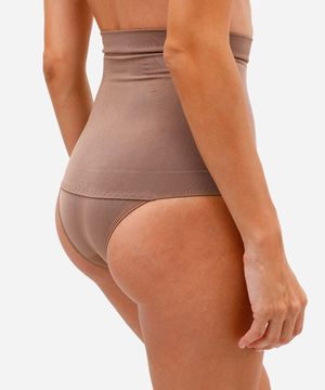 calcinha delrio modeladora sem costura cintura alta marrom