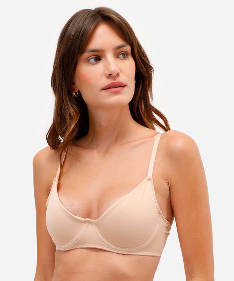 sutiã meia taça sem bojo bege