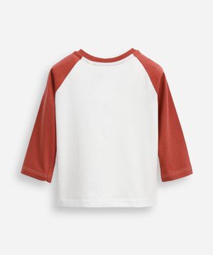 blusa de algodão infantil manga raglan stay wild off white