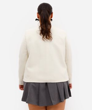 casaco feminino texturizado plus size off white