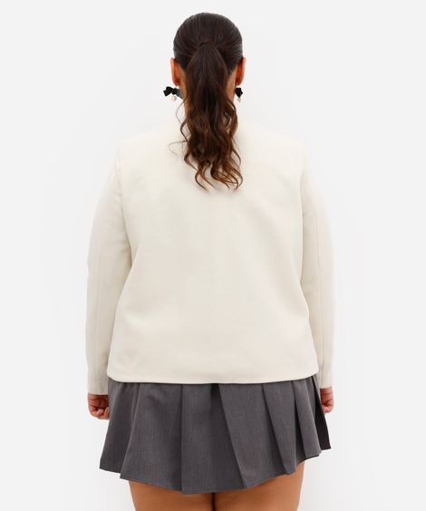 casaco feminino texturizado plus size off white