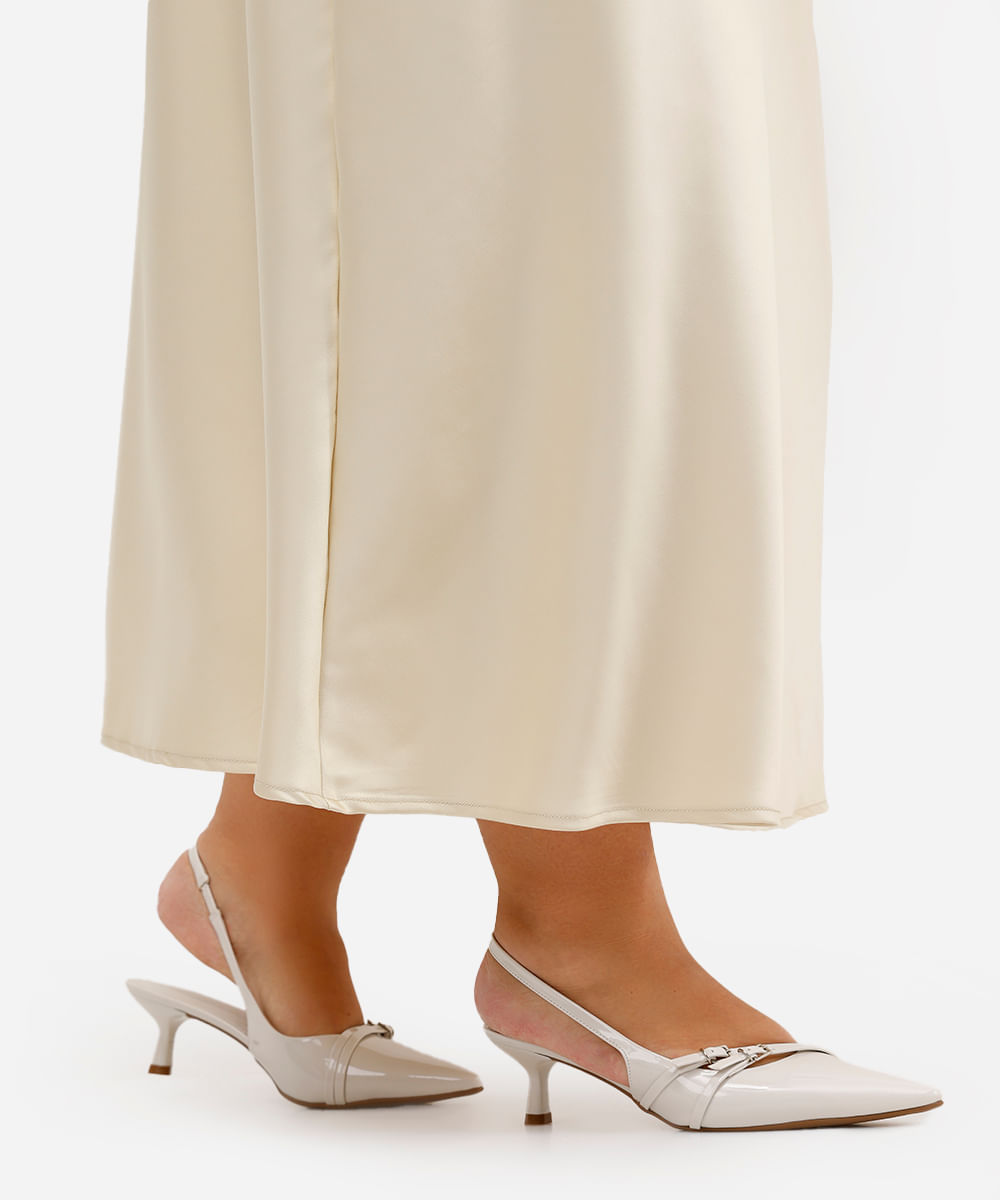 saia midi feminina acetinada plus size bege