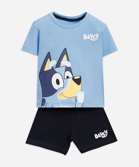 pijama infantil de algodão bluey azul