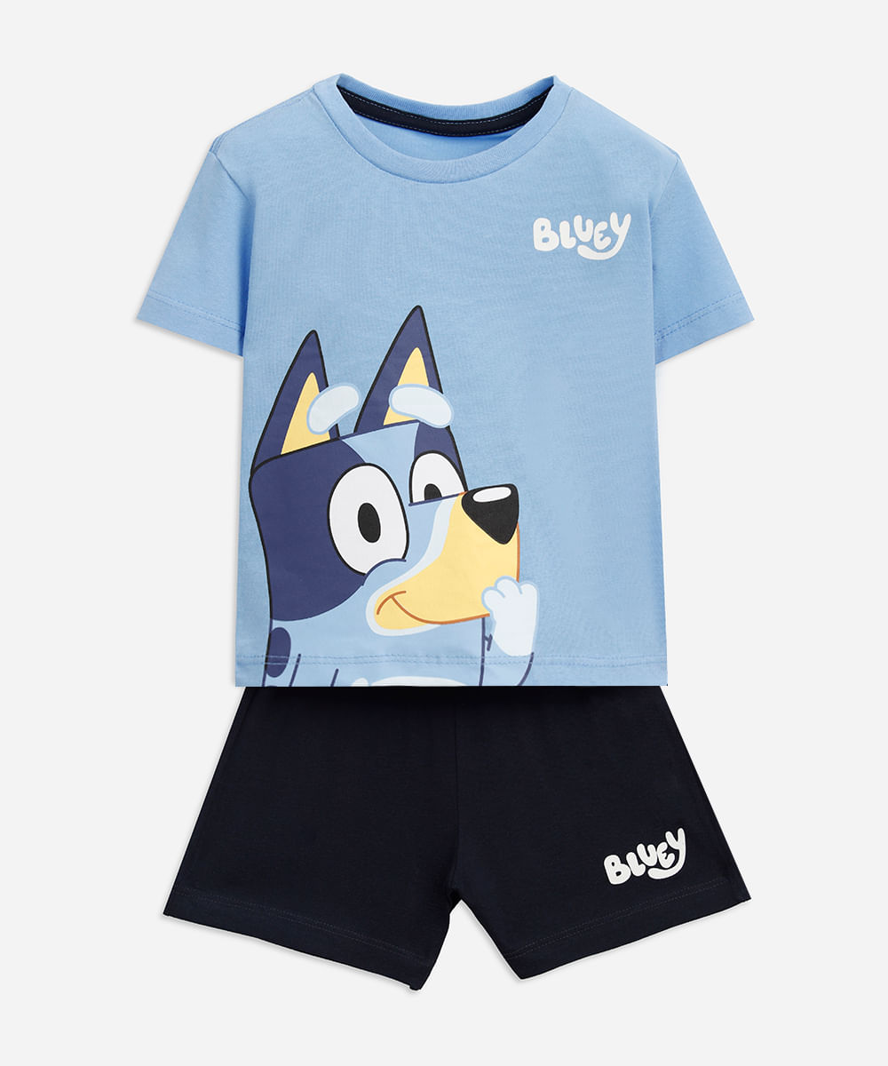 pijama infantil de algodão bluey azul