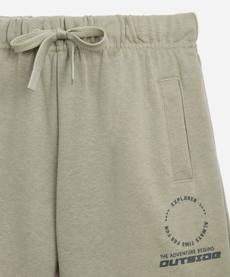 short reto infantil de algodão cós com elástico verde