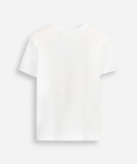 camiseta de algodão infantil manga curta pato off white