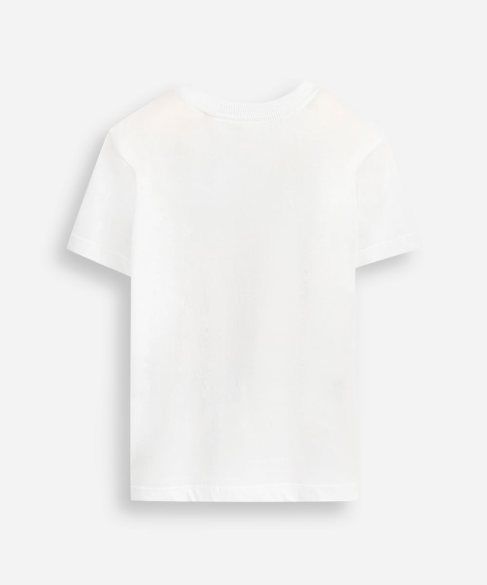 camiseta de algodão infantil manga curta pato off white