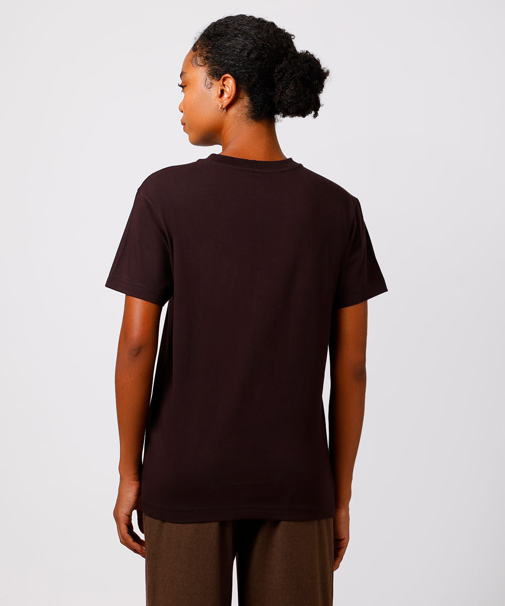 camiseta feminina de algodão art of styling mindset marrom