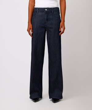 calça copenhagen feminina jeans risca de giz mindset azul