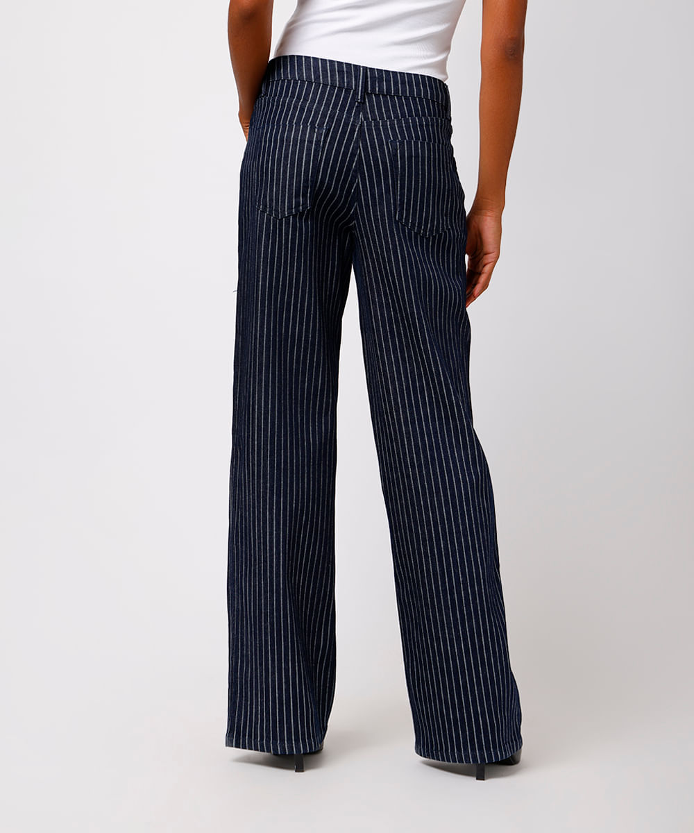 calça copenhagen feminina jeans risca de giz mindset azul