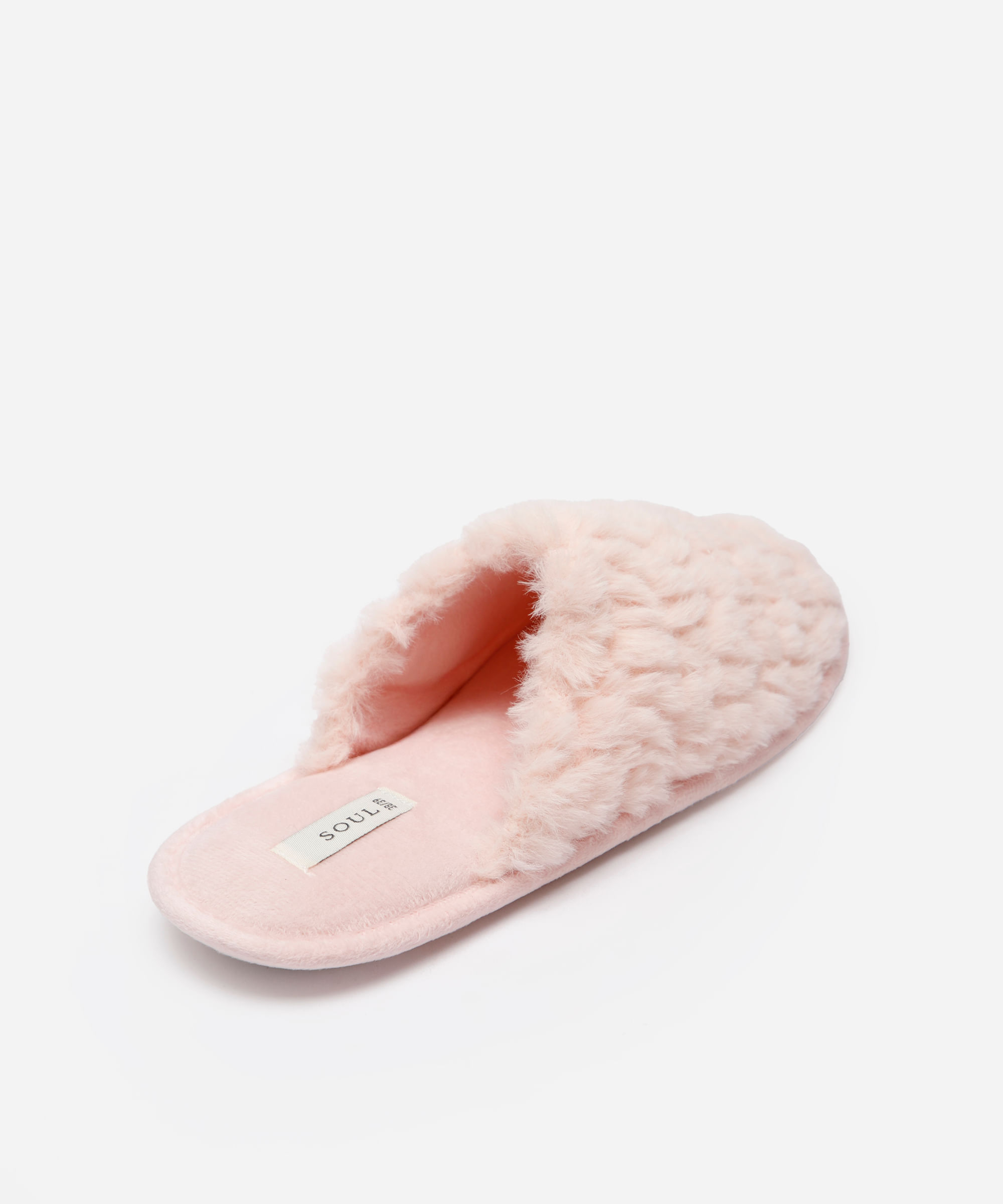 pantufa feminina de pelúcia com antiderrapante rosa