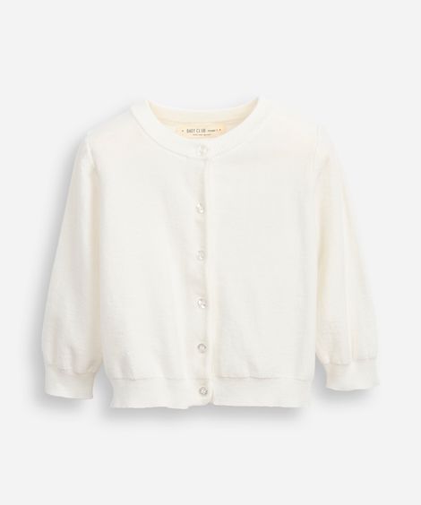 cardigan de tricot infantil off white