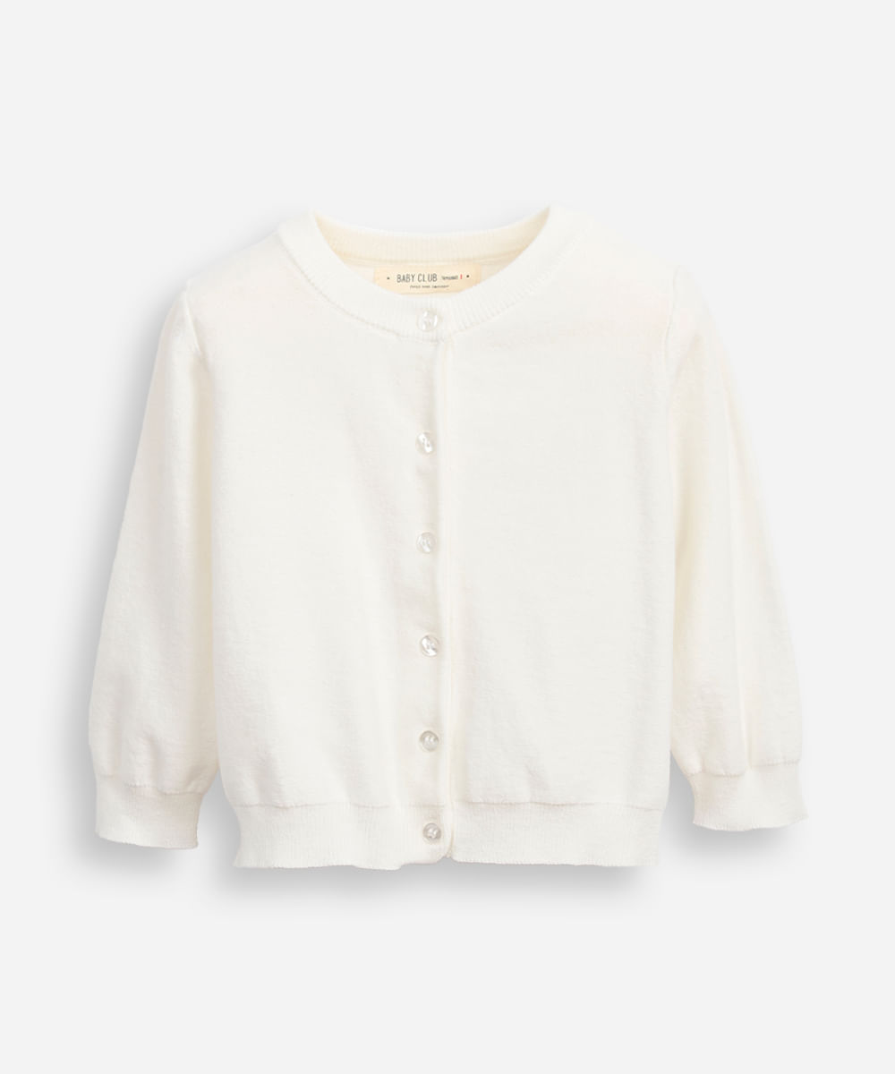 cardigan de tricot infantil off white