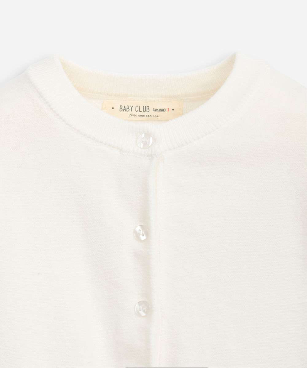 cardigan de tricot infantil off white