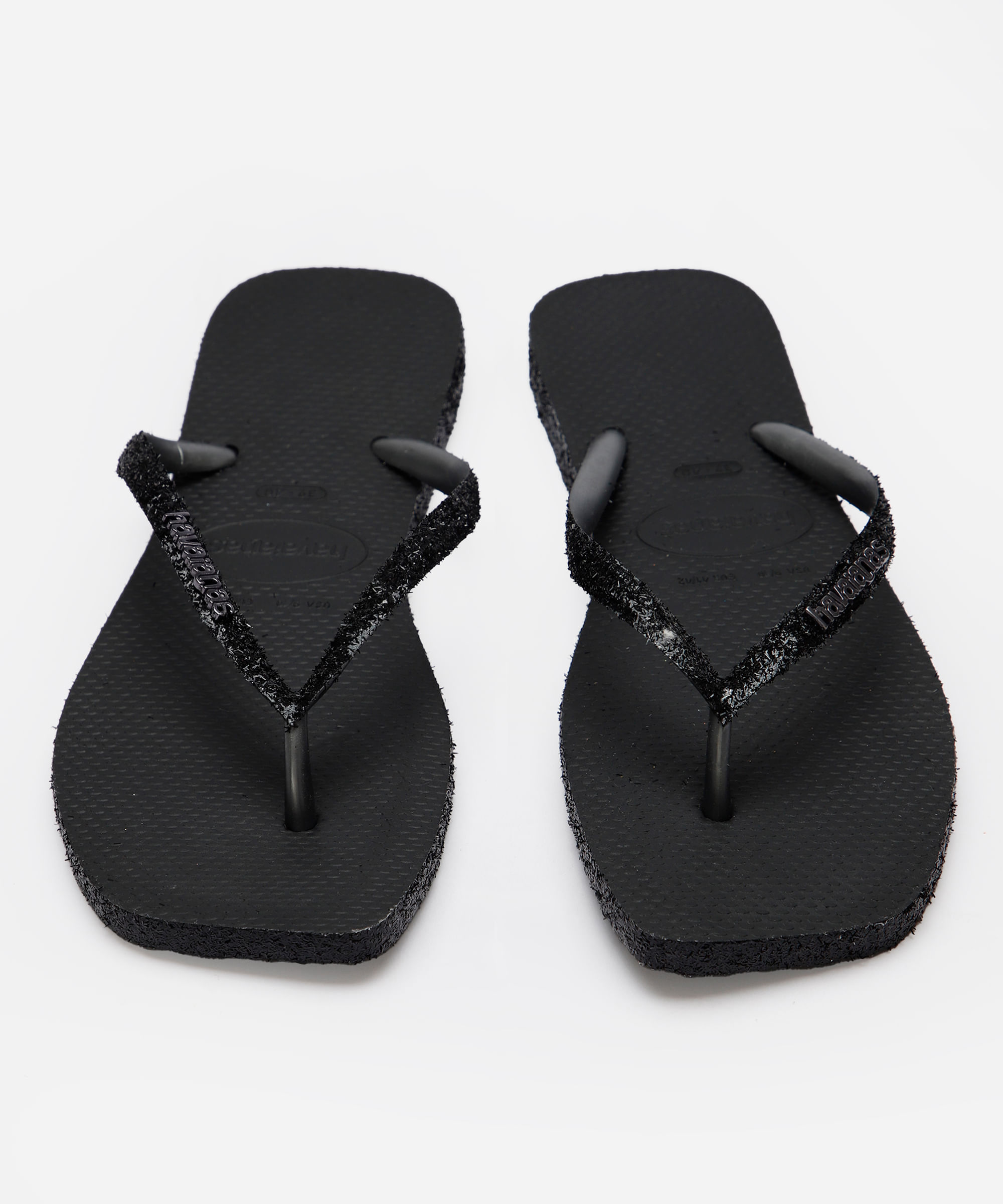 chinelo havaianas slim texturizado preto