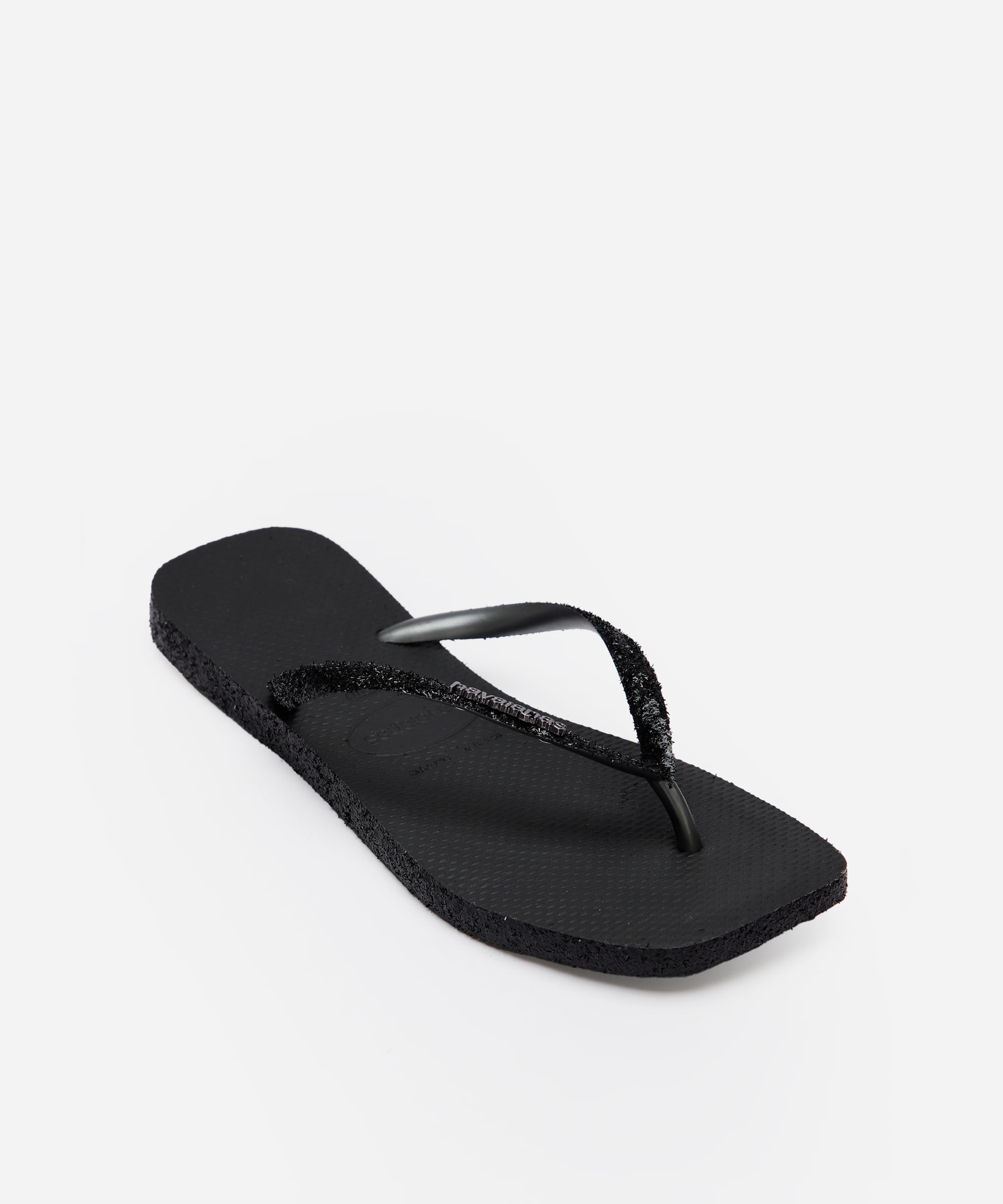 chinelo havaianas slim texturizado preto