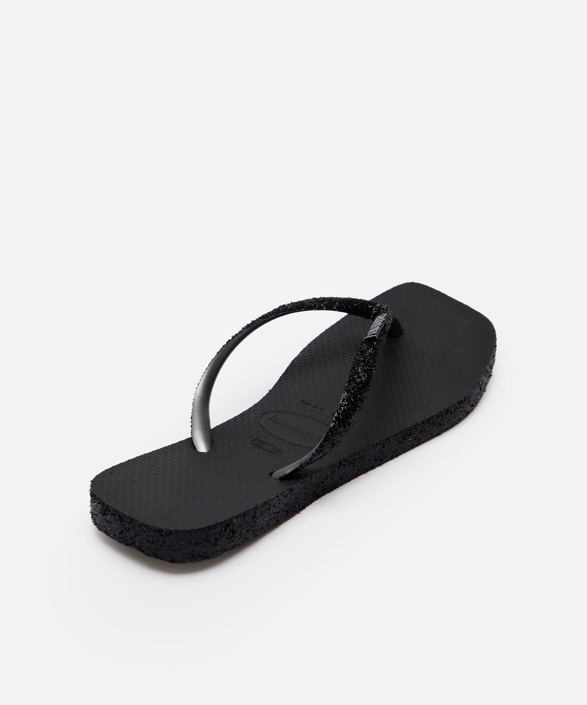 chinelo havaianas slim texturizado preto