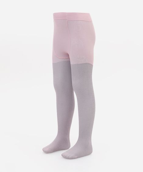 meia calça infantil com lurex rosa