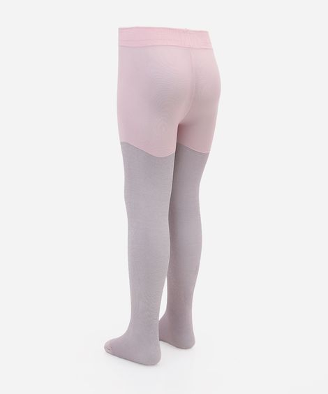 meia calça infantil com lurex rosa