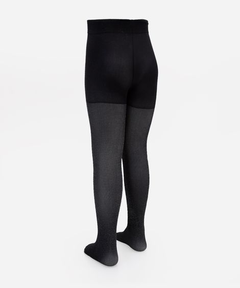meia calça infantil com lurex preta
