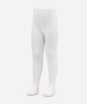 meia calça infantil texturizada off white