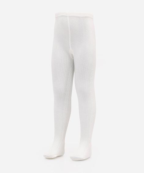 meia calça infantil texturizada off white