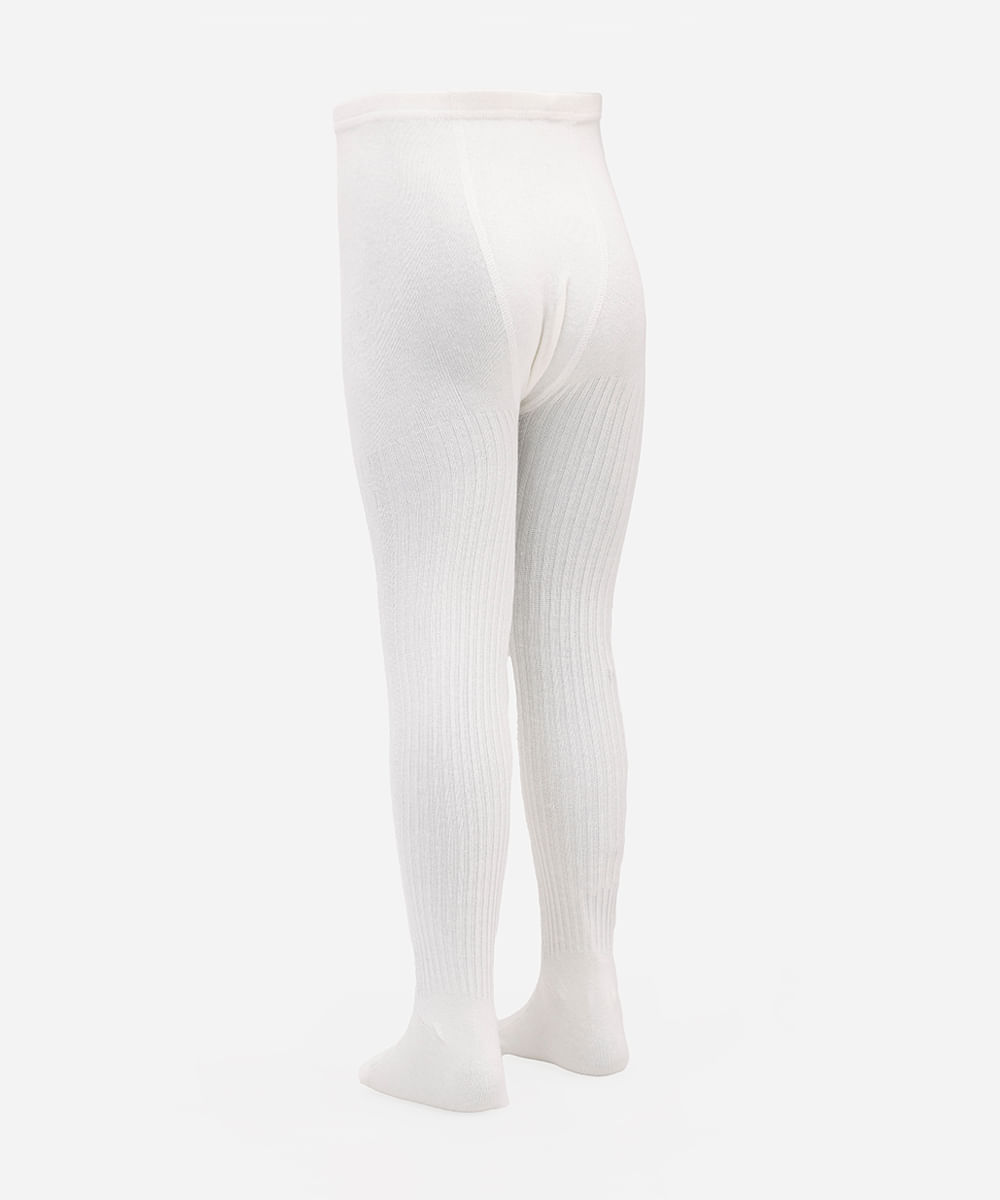 meia calça infantil texturizada off white