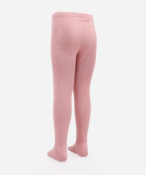 meia calça infantil texturizada rosa