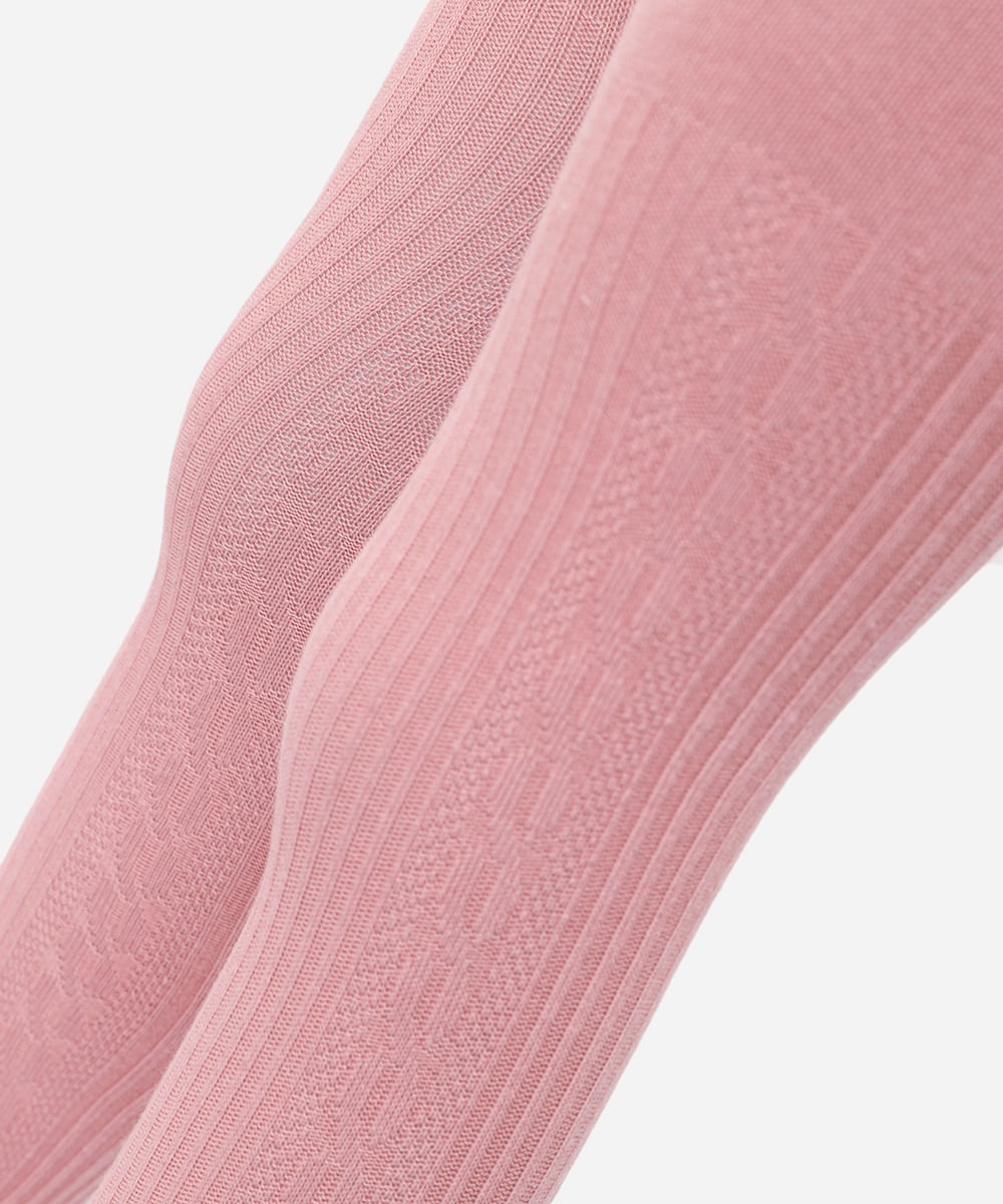 meia calça infantil texturizada rosa
