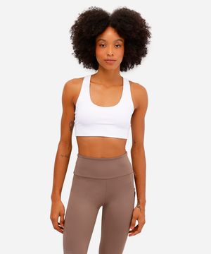 top feminino de poliamida bojo removível nadador esportivo ace branco