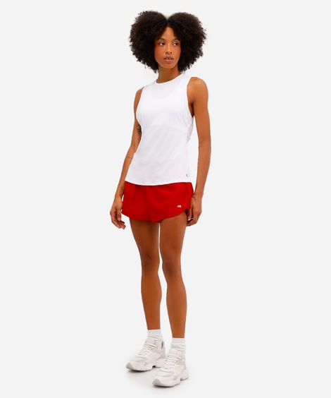short running feminino com bolso esportivo vermelho