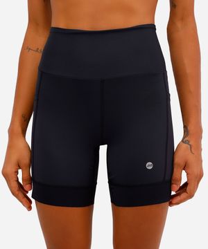 bermuda feminina esportiva ace com bolsos preta