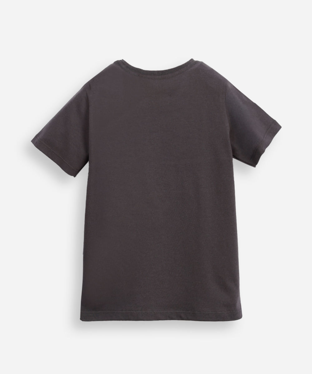 camiseta de algodão infantil manga curta mickey bicolor cinza