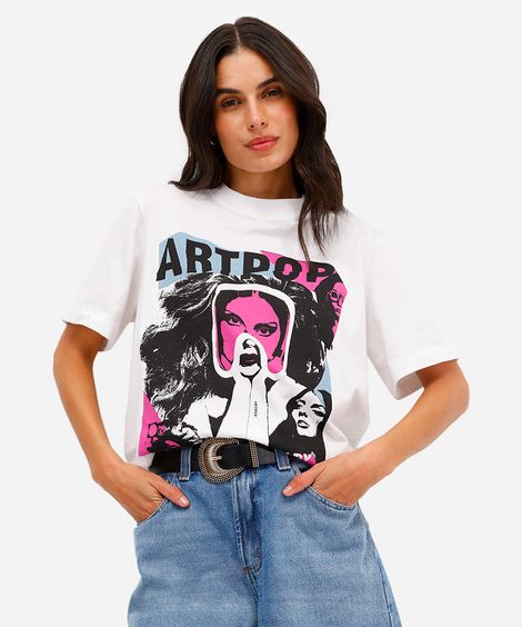 camiseta unissex de algodão artpop lady gaga off white