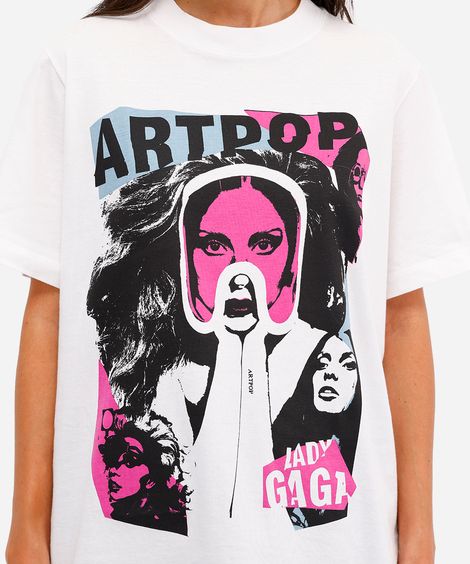 camiseta unissex de algodão artpop lady gaga off white