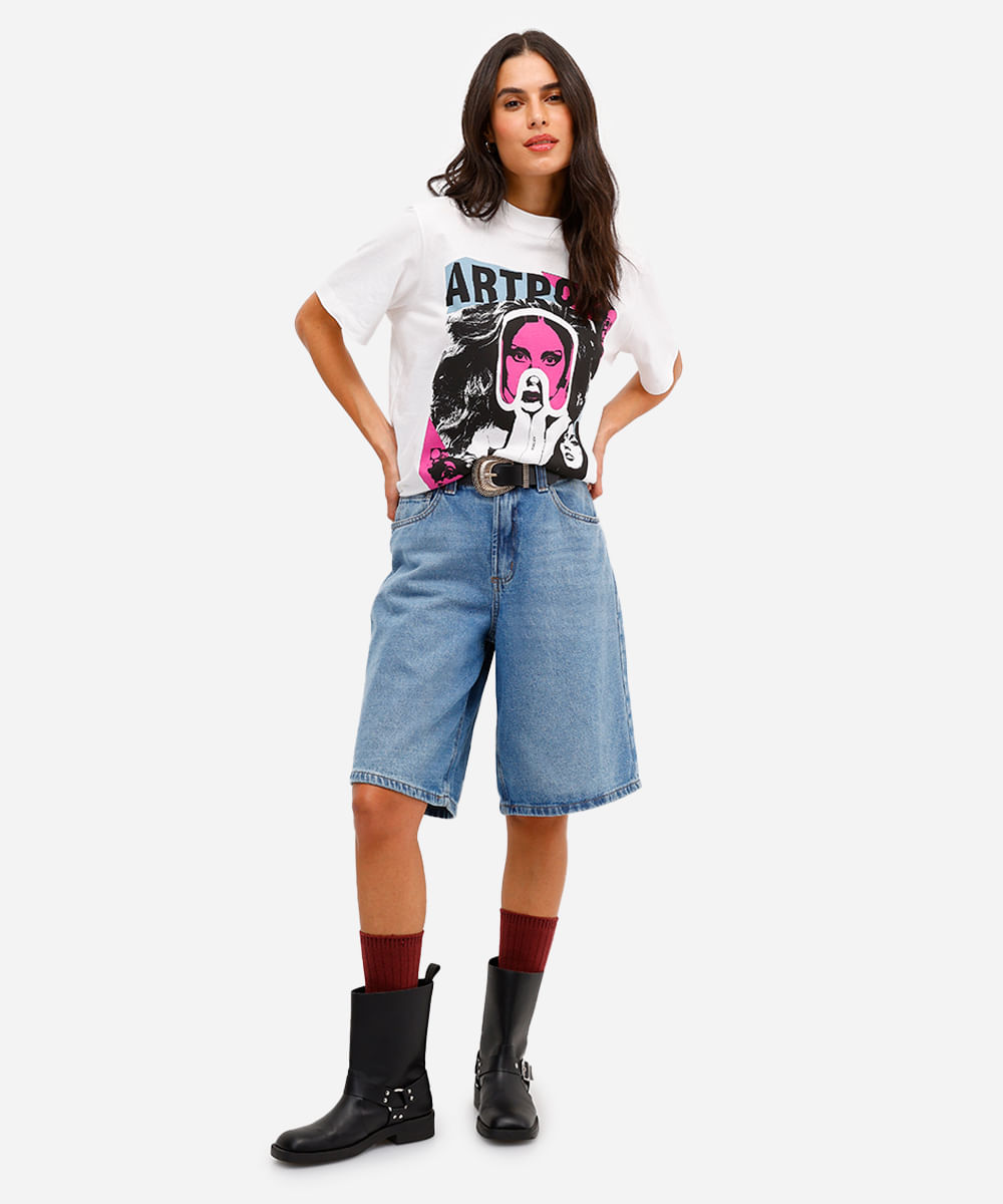 camiseta unissex de algodão artpop lady gaga off white